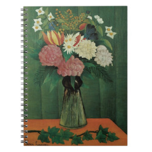 Blumen mit Efeu von Henri Rousseau, Vintage Floral Notizblock