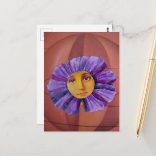 Blumen mit Gesicht Collage Postkarte