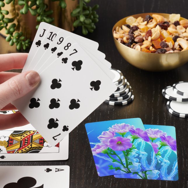 Blumen mit Quallen-Nesseln Spielkarten (In Situ)