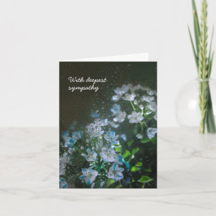 Blumen mit Regentropfen, Elegante Sympathie Karte