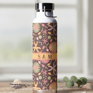 Blumen mit Seestern Trinkflasche
