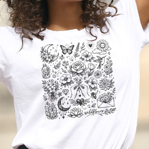 Blumen-Mix-Tattoos T-Shirt