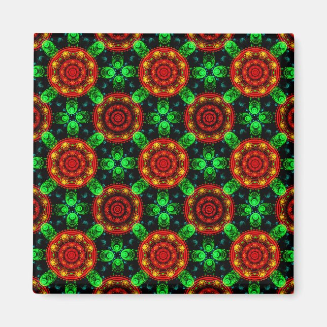 Blumen Modern Boho Elegant Abstraktes Muster #504 Magnet (Vorne)