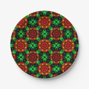 Blumen Modern Boho Elegant Abstraktes Muster #504 Pappteller