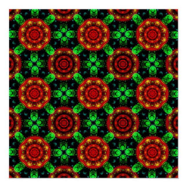 Blumen Modern Boho Elegant Abstraktes Muster #504 Poster (Vorderseite)
