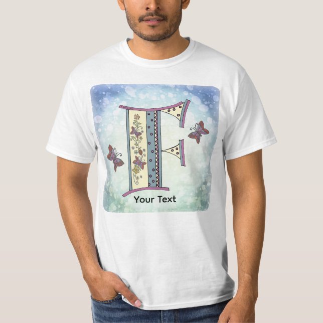 Blumen-Monogramm F T-Shirt (Vorderseite)