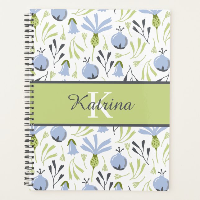 Blumen-Monogramm-Planer Planer (Vorderseite)