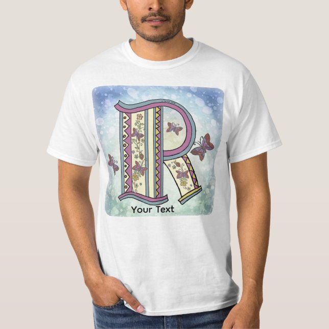 Blumen-Monogramm R T-Shirt (Vorderseite)