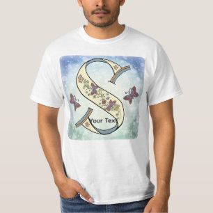 Blumen-Monogramm S T-Shirt