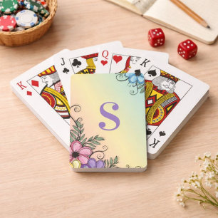 Blumen-Monogramm-Spielabend Spielkarten