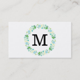 Blumen Monogramm Visitenkarte