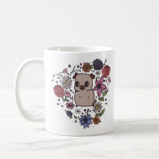 Blumen-Mops-Tasse Tasse