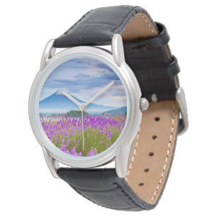 Blumen Mount Fugi Japan Armbanduhr
