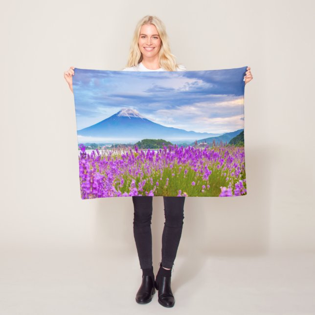 Blumen | Mount Fugi Japan Fleecedecke (Beispiel)