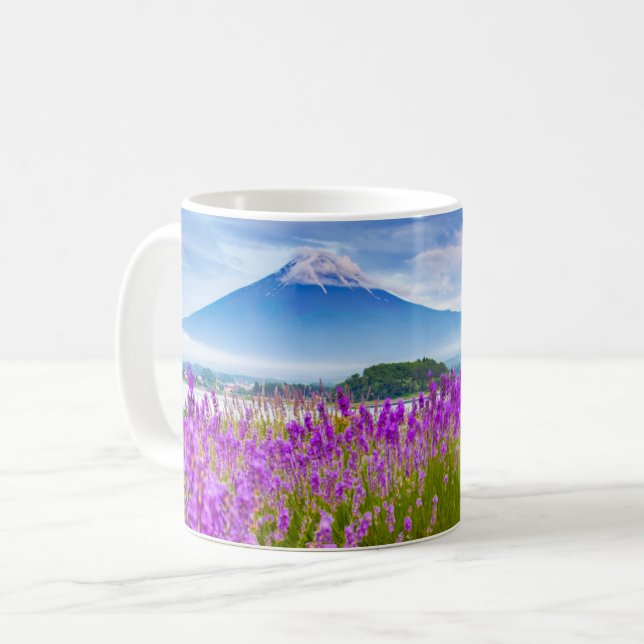 Blumen | Mount Fugi Japan Kaffeetasse (Vorderseite Links)
