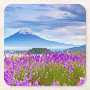 Blumen   Mount Fugi Japan Rechteckiger Pappuntersetzer