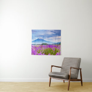 Blumen Mount Fugi Japan Wandteppich