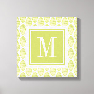 Blumen-Muster des Monogramm-  Hygge Leinwanddruck