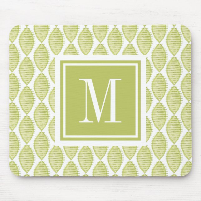 Blumen-Muster des Monogramm-| Hygge Mousepad (Vorne)