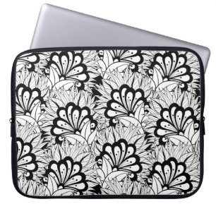 Blumen-Muster-Gekritzel Laptopschutzhülle