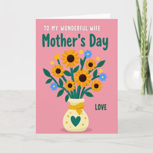 Blumen Muttertag Ehefrau Karte (Vorderseite)