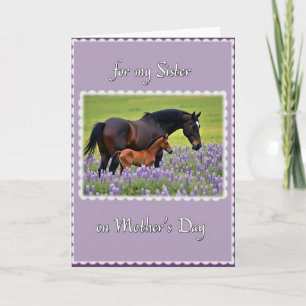 Blumen-Muttertag-Equine-Karte Karte