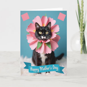Blumen-Muttertag-Haustier-Katze-Karte Karte