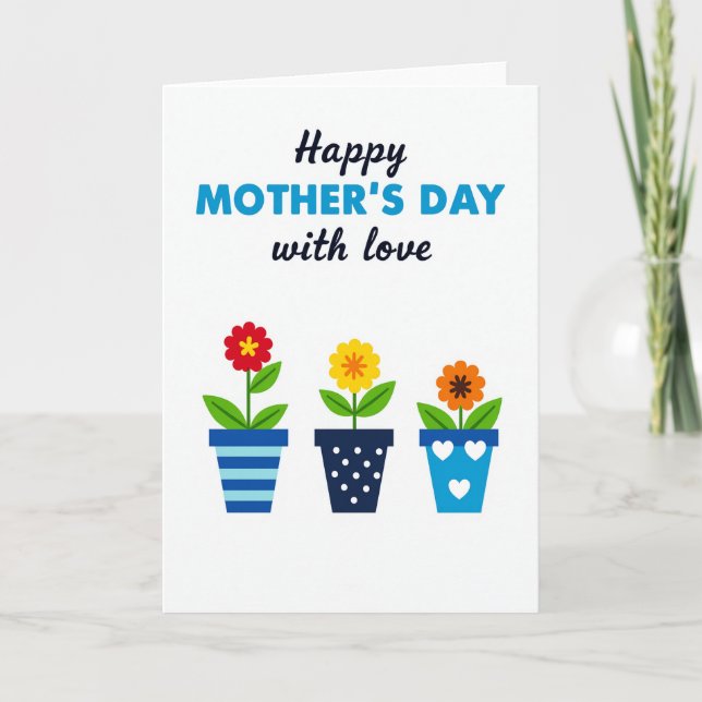 Blumen-Muttertag-mit-Liebe-Karte Karte (Vorderseite)