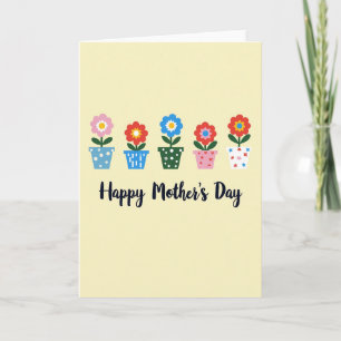 Blumen-Muttertag-Töpfe-Karte Karte