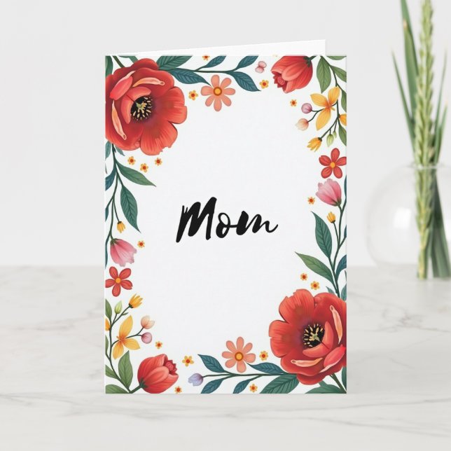 Blumen-Muttertag-Wunschkarte Karte (Vorderseite)