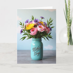 Blumen-Muttertags-Glas-Karte Karte