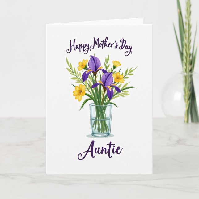 Blumen-Muttertags-Tante-Karte Karte (Vorderseite)