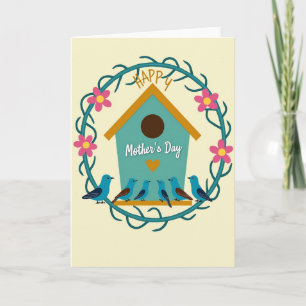 Blumen Muttertags Teal Kranz Karte