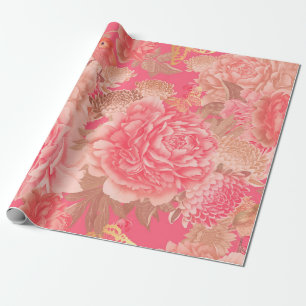 Blumen nahtloses Muster. Gartenblumen rosa Pfingst Geschenkpapier