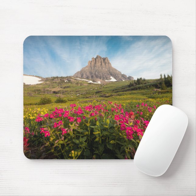 Blumen | Nationalpark des Gletschers von Montana Mousepad (Mit Mouse)