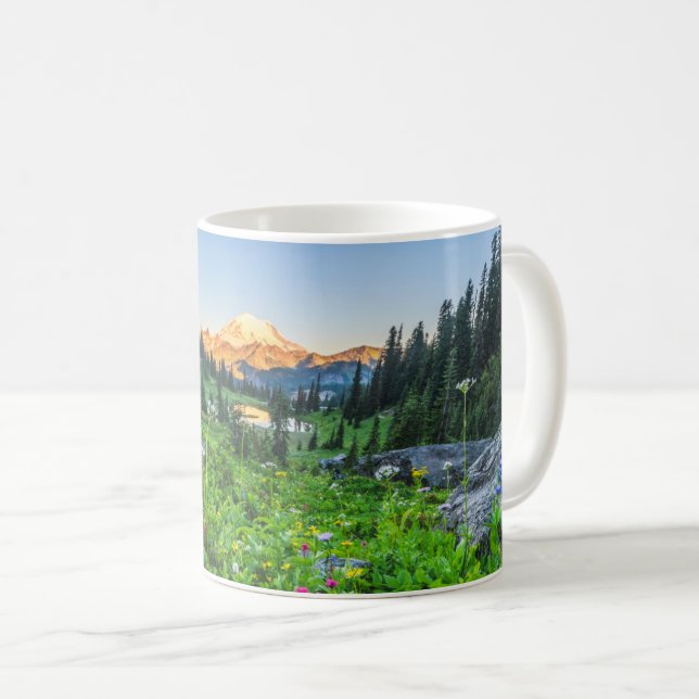 Blumen | Nationalpark Rainier Kaffeetasse (VorderseiteRechts)
