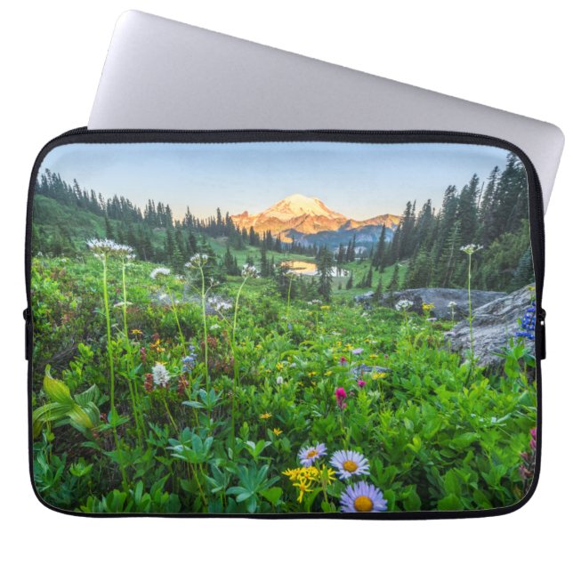 Blumen | Nationalpark Rainier Laptopschutzhülle (Vorderseite)