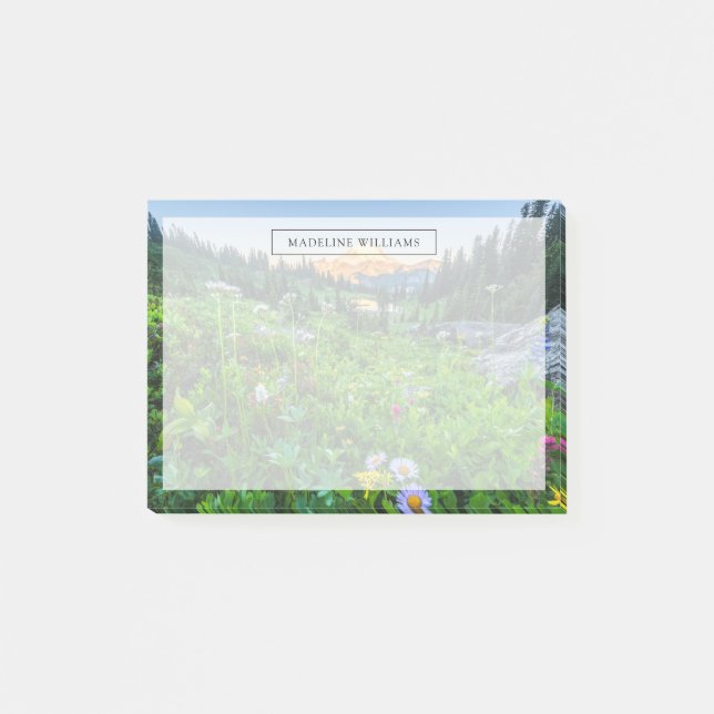 Blumen | Nationalpark Rainier Post-it Klebezettel (Vorderseite)