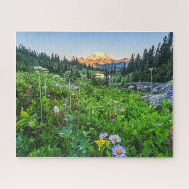 Blumen | Nationalpark Rainier Puzzle (Horizontal)