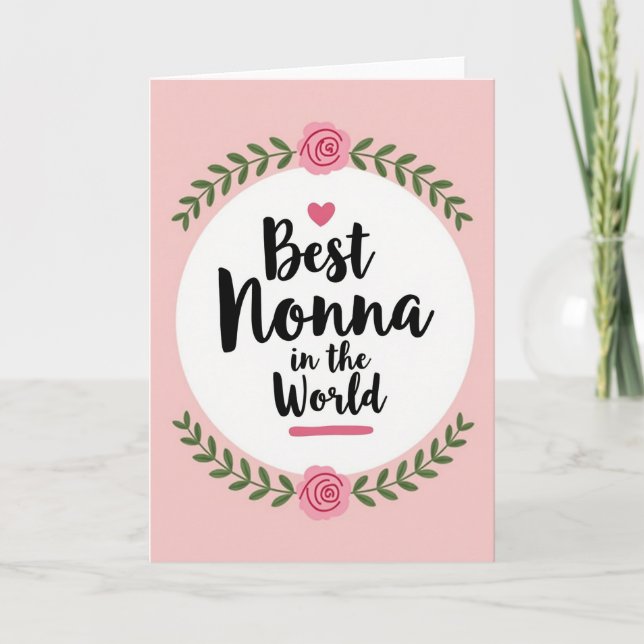Blumen Nonnas Tag Karte (Vorderseite)