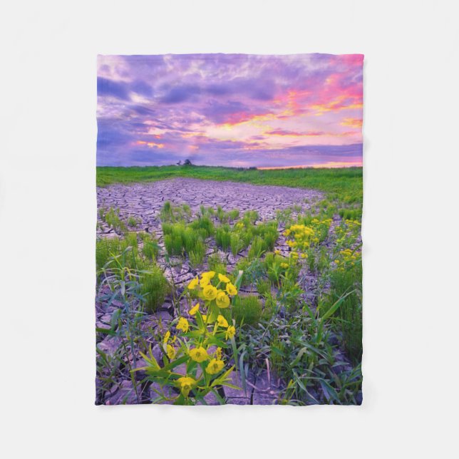 Blumen | North Dakota Red River Valley Fleecedecke (Vorderseite)