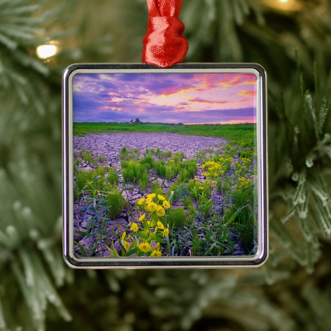 Blumen | North Dakota Red River Valley Ornament Aus Metall (Baum)