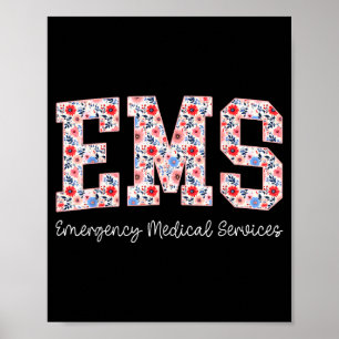 Blumen Notfall Rettungsdienst Emt Wildblume Poster