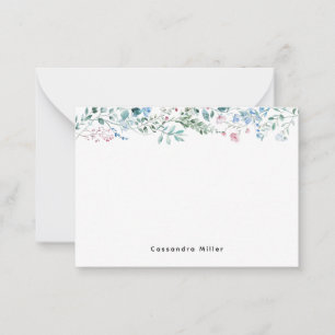 Blumen Notizkarte Elegante Frühlings-Minimalisti Mitteilungskarte