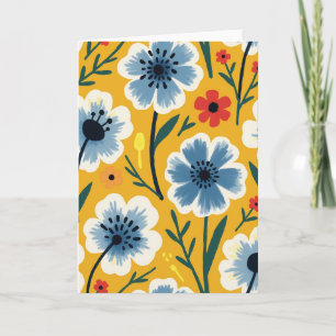 Blumen-Ocker-Musterkarte Karte