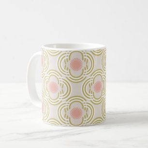 Blumen oder Augen - neutrales Gold und Rosa Kaffeetasse