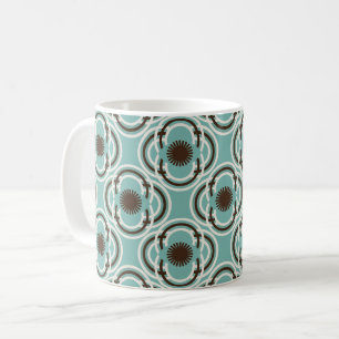 Blumen oder Augen - Türkis und Braun Kaffeetasse