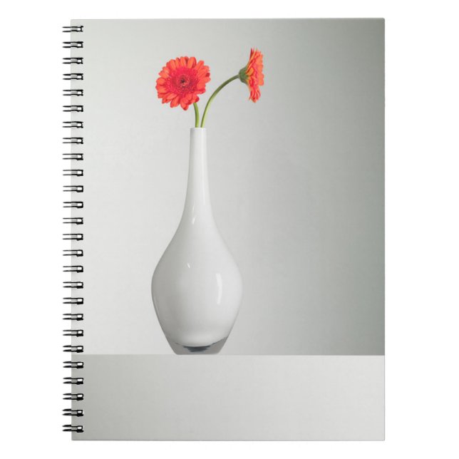 Blumen | Orange Gerbera in Vase Notizblock (Vorderseite)