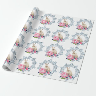 Blumen-Osterhasen-Design Geschenkpapier