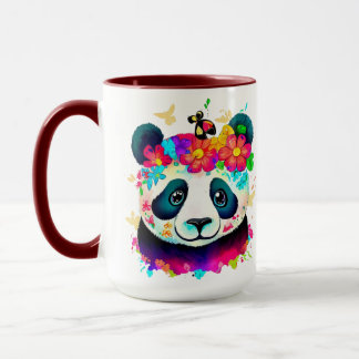 Blumen Panda Tasse